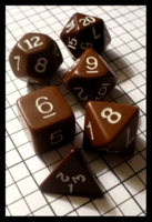 Dice : Dice - Dice Sets - Multi Co Dice Pack Brown with White Numerals Opaque Complete - Ebay 2010